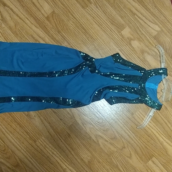 Beautiful Blueish/Green Sequin Formal Dress - Picture 5 of 9